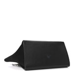 Drummed Calfskin Suede Small Trapeze Black