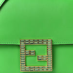 Vitello King Crystal Fab Crossbody Bag Tomatillo