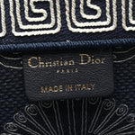 Canvas Embroidered Cornely Book Tote Blue White