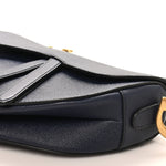 Grained Calfskin Saddle Bag Navy