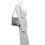Metallic Calfskin Small Voyou Bag Silver