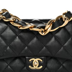 Lambskin Quilted Small Funky Town Flap Black