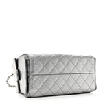 Metallic Caviar Quilted Small Chanel 25 Handbag Anthracite