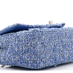 Tweed Quilted Mini Rectangular Flap Blue White