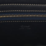 Felt Shiny Calfskin Medium Woody Ribbon Tote Obscure Navy