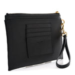 Grain De Poudre Chevron Monogram Large Bill Pouch Black