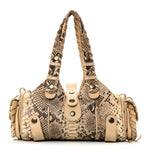 Snakeskin Silverado Shoulder Bag Beige