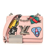 Epi Travel Stickers Twist Shoulder Bag Rose Ballerine