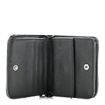 Faux Calfskin Fabric Sneakerhead Crossbody Wallet Black