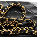 Lambskin Quilted Envelope Flap Black