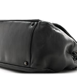 Lambskin Studded Accordion CC Flap Black