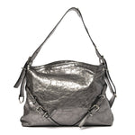 Metallic Calfskin Medium Voyou Bag Silver