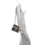 Vitello Liberty Fun Fair Metal Studded Small Kan I Shoulder Bag Black Multicolor