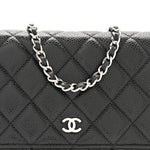 Caviar Quilted Wallet on Chain WOC Black