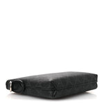 GG Supreme Monogram Azalea Calfskin Small Retro Interlocking G Wristlet Messenger Bag Black