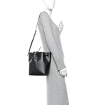 Calfskin Mini Bucket Bag Black Flamma