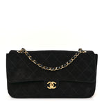 Suede Calfskin Small Souplissimo Maxi Flap Black