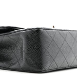 Caviar Quilted Medium Double Flap Black