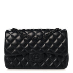 Lambskin Quilted Jumbo Double Flap So Black