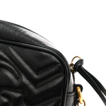 Calfskin Matelasse Mini GG Marmont Chain Shoulder Bag Black