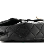 Patent Goatskin Quilted Small CC Eyelet Flap Black