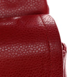 Caviar Quilted Jumbo Double Flap Dark Red
