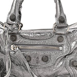 Metallic Agneau Arena Mini Le Cagole Duffle Crossbody Bag Silver