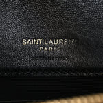 Lambskin Matelasse Chevron Monogram Envelope Chain Wallet Black