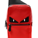 Nylon Vitello Liberty Monster Eyes Sling Bag Red Black
