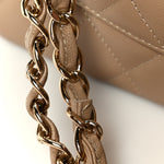 Caviar Quilted Jumbo Double Flap Dark Beige