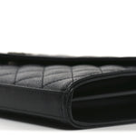 Grain De Poudre Mixed Matelasse Triquilt Monogram Chain Wallet Black