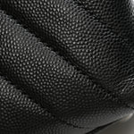 Caviar Chevron Quilted Small Coco Handle Flap So Black