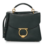 Calfskin Small Margot Top Handle Satchel Verde Olivo