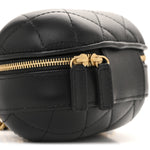 Lambskin Quilted CC Bubble Vanity Case With Chain Black