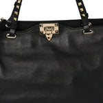 Vitello Medium Rockstud Tote Tote Black
