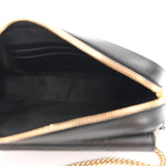Calfskin GG Super Mini Debossed Chain Wallet Black