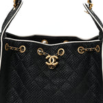 Braided Raffia Calfskin Small Chanel 25 Handbag Black White