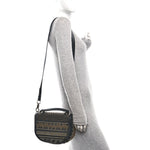 Calfskin Mix Chevron Spikes Panettone Messenger Black