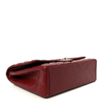 Caviar Quilted Maxi Double Flap Dark Red
