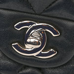 Lambskin Quilted Mini Square Flap Black
