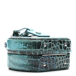 Crocodile Petite Boite Chapeau Turquoise