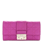 Lambskin Cannage Miss Dior Chain Wallet Dark Pink