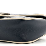 Vintage Effect Calfskin Matelasse Diagonal Super Mini Torchon GG Marmont Shoulder Bag Blue Agata Mystic White