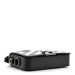 Saffiano Striped Mini Diag Binder Clip Bag Black White Indus