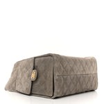 Suede Quilted Medium Chanel 25 Handbag Grey