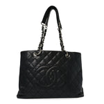 Caviar Quilted Grand Shopping Tote GST Black