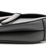 Grained Calfskin Mini Saddle Bag Black