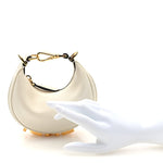 Vitello Grace Matte Nano Fendigraphy Hobo Charm White Ice