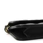 Lambskin Quilted Flap Shoulder Bag Chain Black