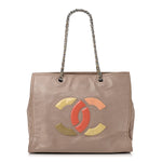 Vinyl Large Lipstick Tote Dark Beige